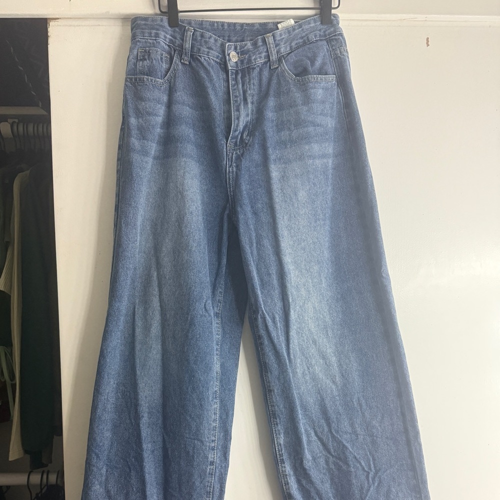 2/$15 SHEIN Blue Flare Wide Leg Jeans